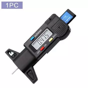 1 шт., цифровой измеритель глубины протектора автомобильных шин, измерительный инструмент для обнаружения износа шин, штангенциркуль, толщиномеры чёрный