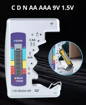 1 шт. Цифровой тестер аккумуляторов CDN AA AAA 9 В 1,5 В, детектор проверки емкости таблеточных элементов, ЖК-дисплей, диагностический инструмент для измерения емкости