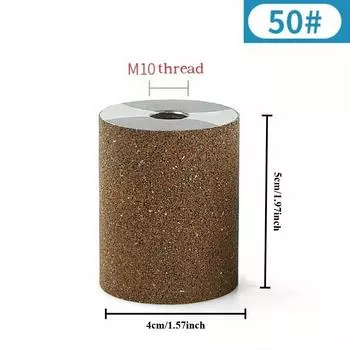 1 шт. Цилиндрический алмазный шлифовальный круг Резьба M10 Полировальная головка Абразивный шлифовальный круг 50/100/200 Зернистость Для угловой шлифовальной машины типа 100 50Grit