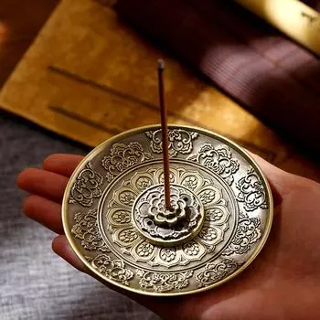 1 шт. цинковый сплав держатель для благовоний курильница 9-луночное кадило пластина мода в форме лотоса ретро ремесло офисный декор