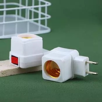 1 шт. цоколь E27, адаптер для лампы, белый светодиодный светильник, лампы накаливания, цоколь, держатель лампы, держатель, вилка адаптера, переключатель включения/выключения белый
