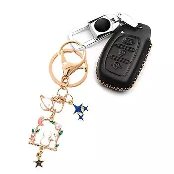 1 шт. Confidante Hang Bag Key Buckle Dreamy Starry Sky Lovely Cat Keychain Cartoon Gift Cuestion розовый
