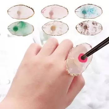 1 шт., цвет камня из смолы, палитра колец для дизайна ногтей, пластина для колец на палец, акриловый УФ-гель-лак, крем-основа, аксессуары для смешивания ногтей