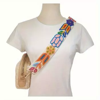 1 шт. Цветная кружевная сумка с плечевым ремнем в богемном стиле, утолщенная вышивка, этнический ветрозащитный ремень для гитары через плечо чёрный