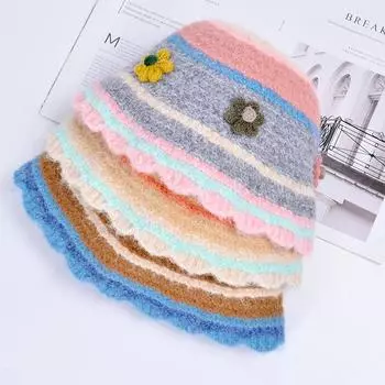 1 шт., цветная мягкая плюшевая вязаная шапка с цветочным принтом, ветрозащитная зимняя теплая рыболовная шапка, устойчивая к холоду кофейный