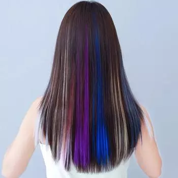 1 шт. цветная заколка для волос длинные прямые волосы невидимая косплей синтетическая заколка для волос подстригаемая часть парика цветные аксессуары для волос