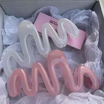 1 шт. цветная желейная волнистая заколка-коготь для волос для женщин и девочек, модный дизайн, корейский милый простой нерегулярный головной убор белый