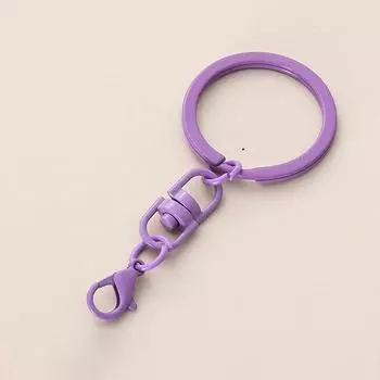 1 шт., цветной брелок для ключей, соединитель, аксессуары, брелок с застежкой-карабином, крючок с вращающейся пряжкой для самостоятельного изготовления ювелирных изделий светло-фиолетовый