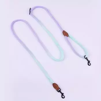 1 шт. Цветной градиентный поводок для собак, многофункциональный поводок для собак с круглым ремешком, поводок для собак без помощи рук, поводок для прогулок через плечо для собак 1.0cm x 235cm