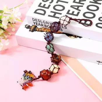 1 шт., цветной камень, украшение своими руками, кулон, лечебный, ручной работы, многофункциональный, настенный, семицветный, хрустальный, автомобильный, подвесной