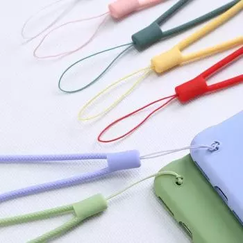 1 шт. цветной простой жидкий силиконовый ремешок для мобильного телефона портативный телефон камера ручной вентилятор брелок нескользящий анти-потерянный ремешок на запястье Dark purple темно-фиолетового