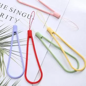 1 шт. цветной простой жидкий силиконовый ремешок для мобильного телефона портативный телефон камера ручной вентилятор брелок нескользящий анти-потерянный ремешок на запястье Dark purple темно-фиолетового