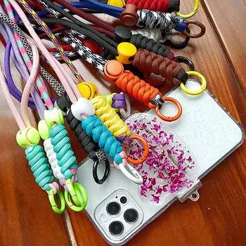 1 шт. цветной узел мобильный шнурок креативный короткий плетеный шнурок мобильный телефон чехол брелок может быть съемным анти-потеря