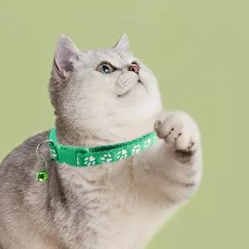 1 шт. цветной узор для домашних животных, ошейник для маленьких собак и кошек с колокольчиком, регулируемые галстуки-бабочки для собак, ошейник для домашних животных с отпечатком ноги чёрный