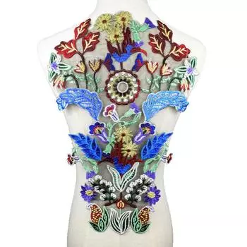 1 шт., цветные африканские пайетки, кружевная ткань, воротник, венецианская аппликация, шитье, аксессуары для рукоделия, нашивка, скрапбукинг