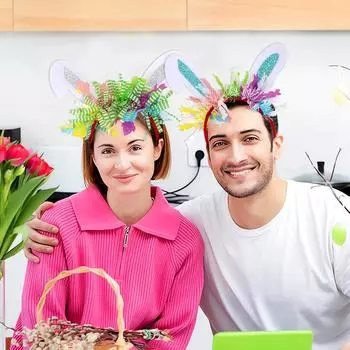 1 шт., цветные аксессуары для волос, цветная повязка на голову, повязка на голову в виде кролика, мультяшный косплей, прекрасное праздничное платье, пасхальные украшения