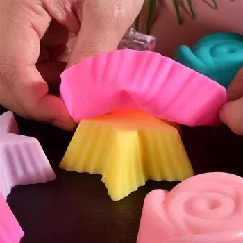 1 шт. цветные силиконовые формочки для кексов многоразовые формы для выпечки антипригарные легкоочищаемые формы для выпечки кексов фиолетовый