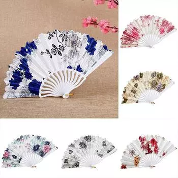 1 шт. Цветочная картина, мягкий китайский стиль, простой, свадебный, ретро, ручной, складной веер, пластик