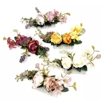1 шт. Цветочная модная шпилька для волос Эстетическая красота Аксессуары для волос Богемия Невеста Свадебная прическа Гребень