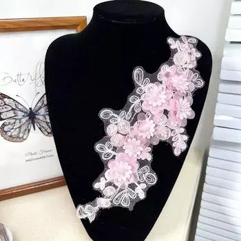 1 шт. Цветочная наклейка, вышитые нашивки, изделия ручной работы, кружевной узор с улучшенным ощущением, белая ткань, аксессуары для одежды