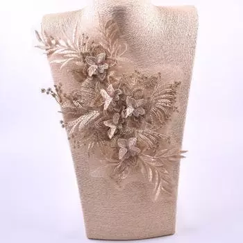 1 шт. Цветочная нашивка аппликация кружево вышивка тканевые аксессуары 32*19 см розовый