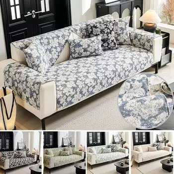 1 шт. Цветочное полотенце для дивана на 1/2/3/4 сиденья, нескользящий защитный чехол для дивана, съемная и моющаяся подушка для дивана для гостиной A-70X70