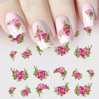 1 шт. Цветочные Листья Водные Наклейки Наклейки Цветочный Узор Слайдер для Ногтей Летнее Нейл-Арт Украшение бежевый