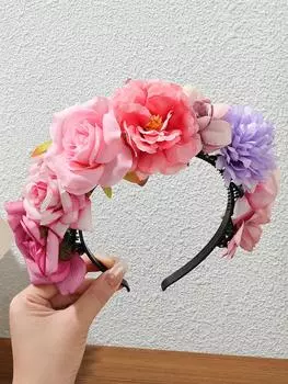 1 шт. цветочные резинки для волос, милые заколки для волос ханфу, подходят для супер феи, венок, головной убор, пышная повязка на голову
