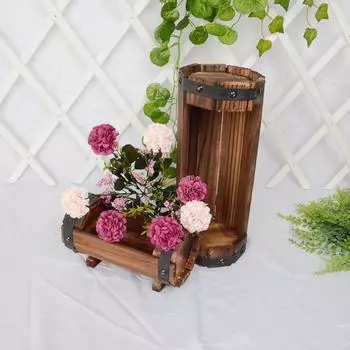 1 шт. цветочный бак бревенчатый дом суккулентный цветочный горшок винтажное растение цветок украшение сад деревянный цветочный горшок для улицы 2 размера S