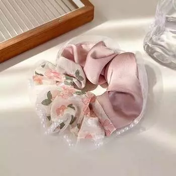 1 шт. Цветочный стример из бусин, резинки для волос с бантом для высокого хвоста, аксессуары для волос-пилюли, праздничный подарок