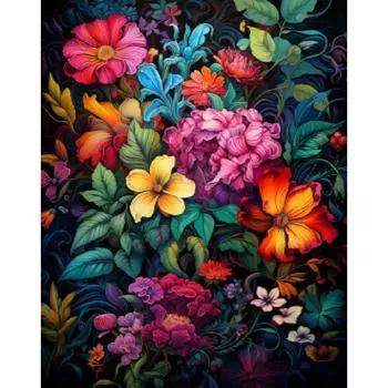 1 шт. Цветы Картина по номерам Расписанная вручную Современная Картина на холсте Diy Картины по номерам Подарок для домашнего декора 40x50cm NO Frame