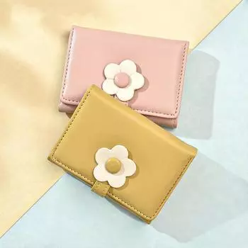 1 шт. Цветы тройной складки кошелек для девочек женщин наличные карман держатель для карт портмоне удобная сумка