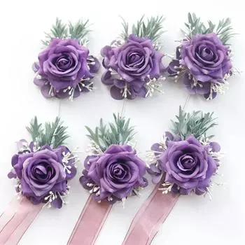 1 шт. Декор для свадебной вечеринки, свадебные аксессуары для женщин и мужчин, искусственный шелк, роза, бутоньерка для жениха