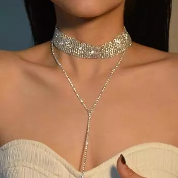 1 шт. Декор из страз Y-лариат ожерелье медные украшения золотой