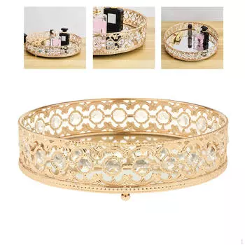 1 шт., декоративное стеклянное зеркало, поднос для макияжа, дисплей для ванной комнаты, свадебное украшение, подарок на день рождения золотистый