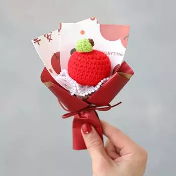 1 шт., день рождения, свадьба, искусственные фрукты, креативные искусственные цветы, новогодний подарок, ручная работа, вязание крючком, пряжа, ручной букет, мини