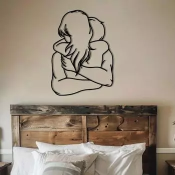 1 шт. День святого Валентина Металлическое настенное искусство Влюбленные в объятиях Контур, Черная скульптура для украшения дома и офиса TY7358 разноцветный