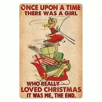 1 шт. деревенская рождественская металлическая табличка 8x12 дюймов винтажный праздничный настенный декор водонепроницаемый и устойчивый к погодным условиям наружный/внутренний художественный объект чёрный