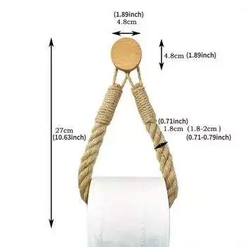 1 шт. деревенский держатель из пеньковой веревки, прочная деревянная конструкция, экономящая место для хранения кухонных полотенец для лица