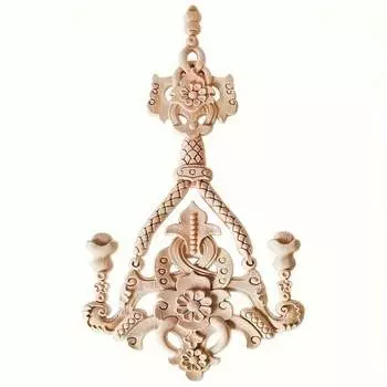 1 шт. деревянная аппликация деревянная резная аппликация резьба по дереву наклейка для двери кровати шкаф зеркало украшение(14*24 см/5,51*9,45 дюймов) светло-желтого