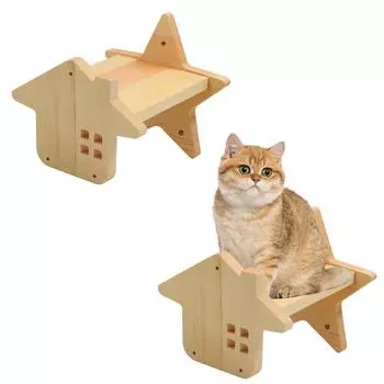 1 шт., деревянная доска для скалолазания в форме звезды для кошек, платформа для прыжков для игр