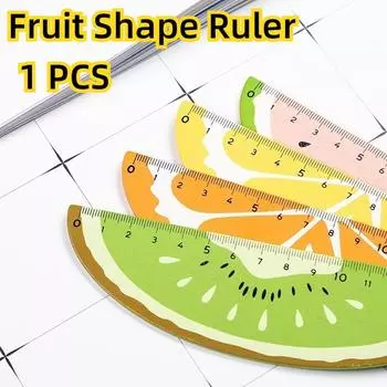 1 шт. Деревянная фруктовая линейка, швейные измерительные инструменты, канцелярские принадлежности, креативные фигуры для студентов, обучающихся рисованию, канцелярские принадлежности, линейка, призы, сувениры 1pc зелёный