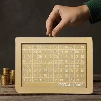 1 шт. Деревянная копилка для сбережений, деревянная копилка для сбережений с целевым значением валюты и цифрами, деревянная копилка для монет