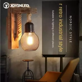 1 шт. Деревянная настенная лампа, винтажное бра, настенные светильники, E27, прикроватная ретро-лампа, столовая, спальня, свет, декор комнаты