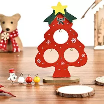 1 шт. деревянная новогодняя елка настольная Onament детские украшения ручной работы своими руками красный