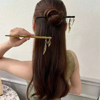 1 шт. деревянная палочка для волос в китайском стиле, цветочные шпильки для волос, простая бамбуковая заколка-узел, винтажная ручная работа, деревянные завитки, подарки