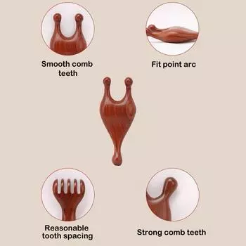 1 шт., деревянная расческа для массажа меридианов тела, лица, глаз, плеч, шеи, иглоукалывание, кровообращение, массажный инструмент гуаша