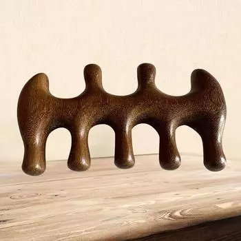 1 шт., деревянная расческа для массажа меридианов тела с широкими зубцами, расческа для лица, глаз, плеч, шеи, акупунктурная терапия, кровообращение, инструмент гуаша 1pcs