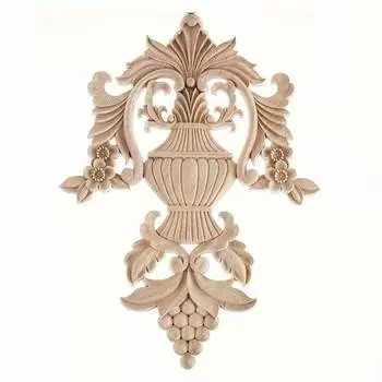 1 шт. деревянная резная накладка аппликация резьба по дереву наклейка неокрашенная мебель кровать дверь шкаф декор(29x26 см/11,42x10,24 дюйма) светло-желтого