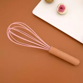 1 шт., деревянная ручка для взбивания яиц, силиконовые кухонные инструменты для приготовления пищи, термостойкий миксер для яиц, инструмент для перемешивания яиц, кухонная утварь, посуда для выпечки, аксессуары розовый
